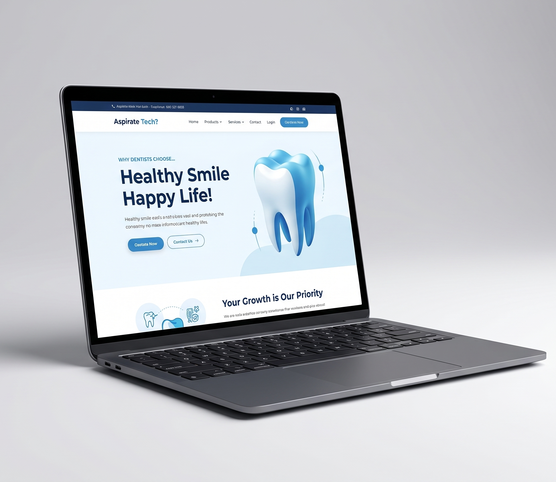 Dental Website on Laptop