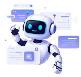 Robot working on laptop