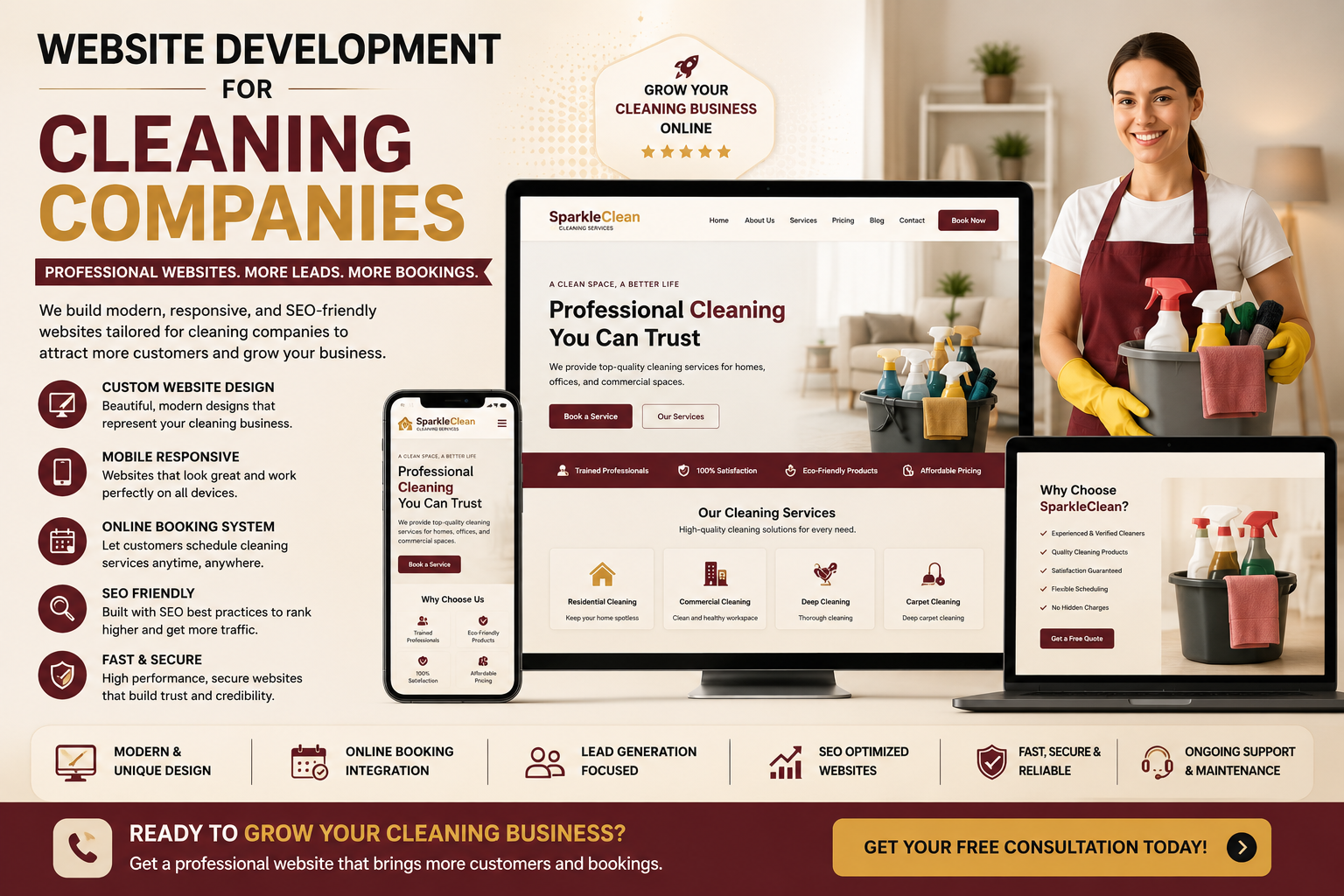 Website Development for Cleaning Companies